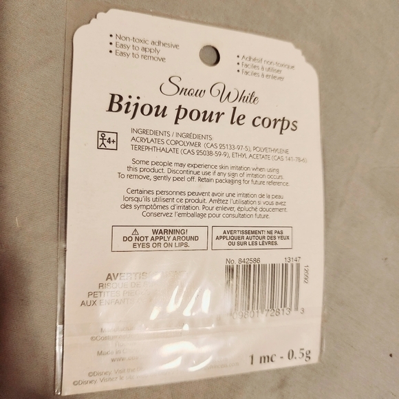 Lot of 2 NWT Disney Snow White Headband Body Jewelry Princess Dress Up Cosplay - Picture 9 of 9